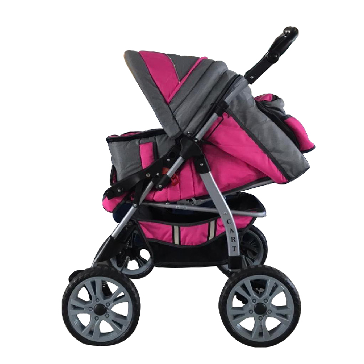 3-In-1 Baby Stroller, 2 Modes (Baby Pram Mode And Baby Sport Car Mode), XXX-BBSTRO (Pink - Grey)